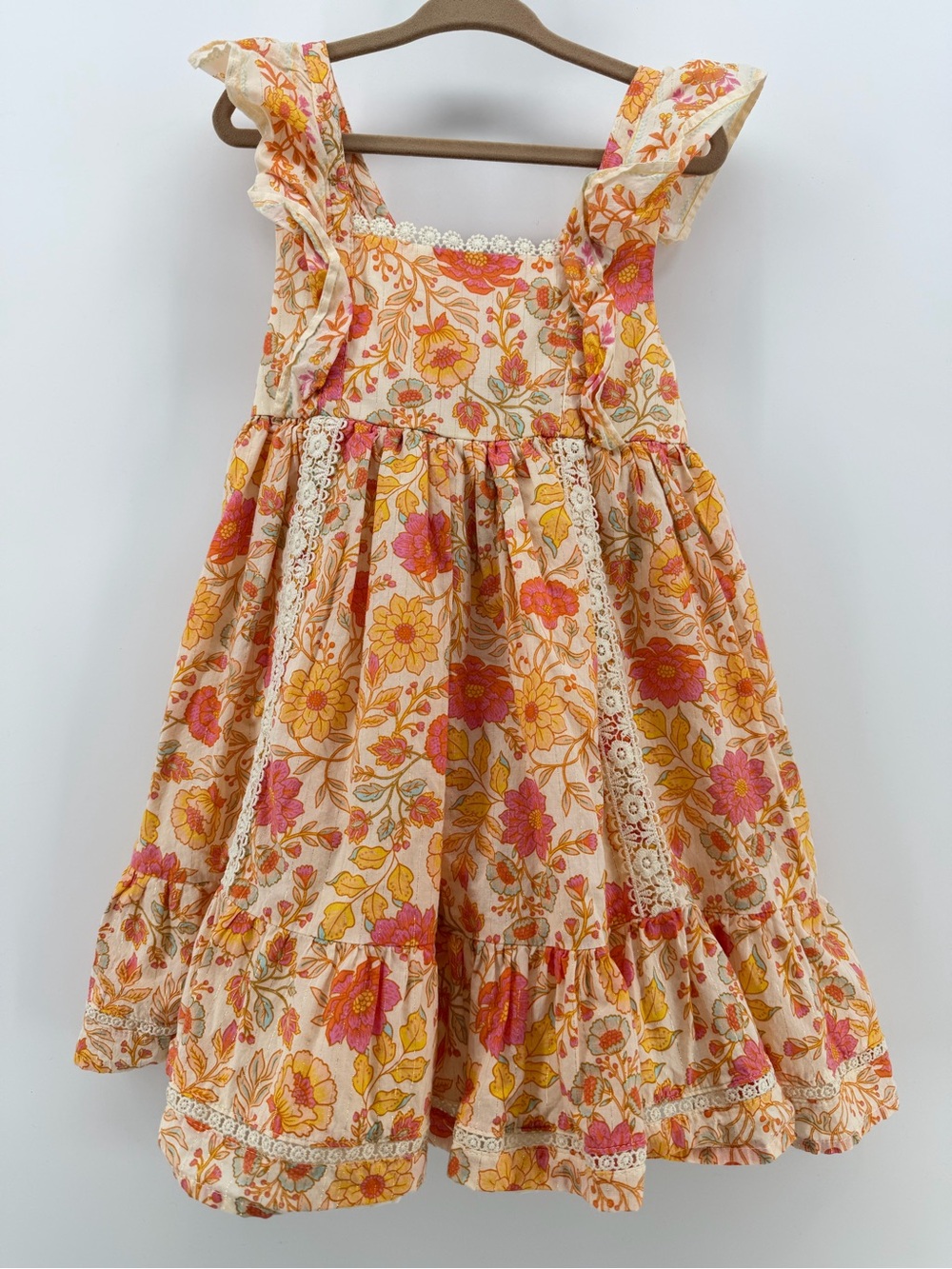 Happily Grey Kids Girls Floral Ruffle Dress – Small / Estimated Size 5 Small